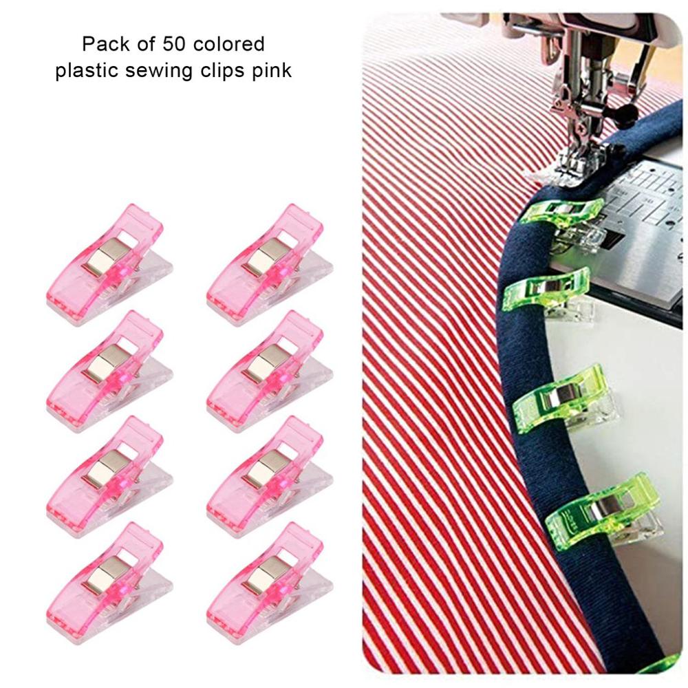 50Pcs Huishoudelijke Handgemaakte Ambachten Clip Patchwork Naaien Clips Roze Clover Wonder Plastic Clip
