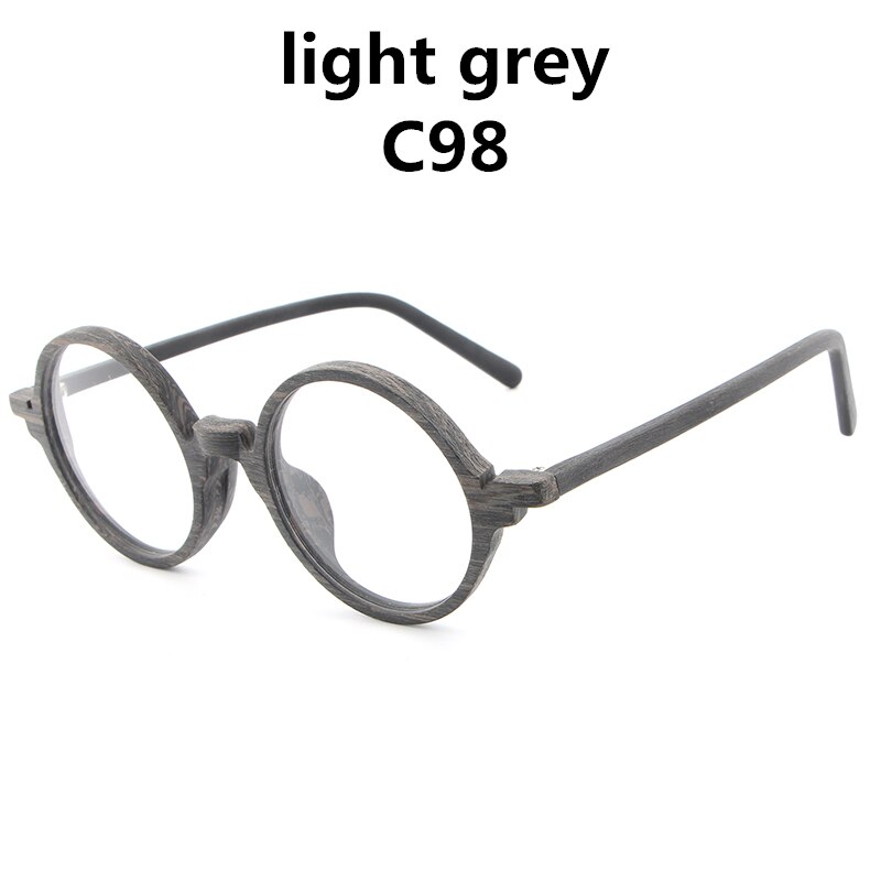 AZB retro drewniane oprawki okularów ramki okrągłe oprawki okularowe mężczyźni kobiety drewniane przezroczyste klosze oprawki robić okularów robić czytania HB024: C98