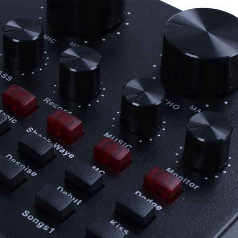 V8 USB 5.0 Audio Sound Card USB External Headphone Microphone Webcast Live Sound Card V8 Sound Card