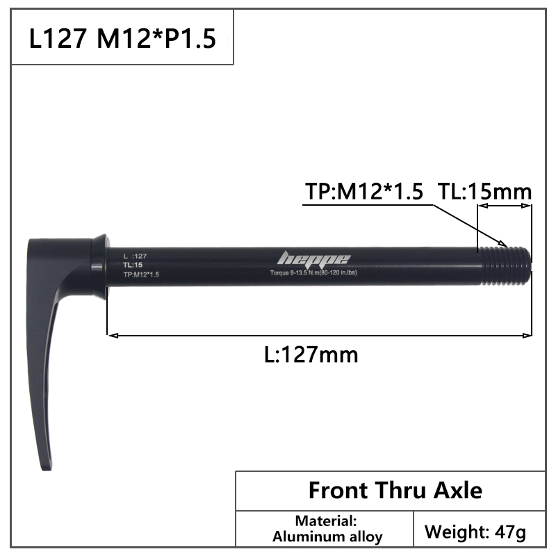 HEPPE MTB Road Bike Thru Axle Front Fork Shaft Skewer 12x100 12x110 Rear Thru Axle 12x142 12x148 Quick Release M12xP1.0/1.5/1.75: Pink