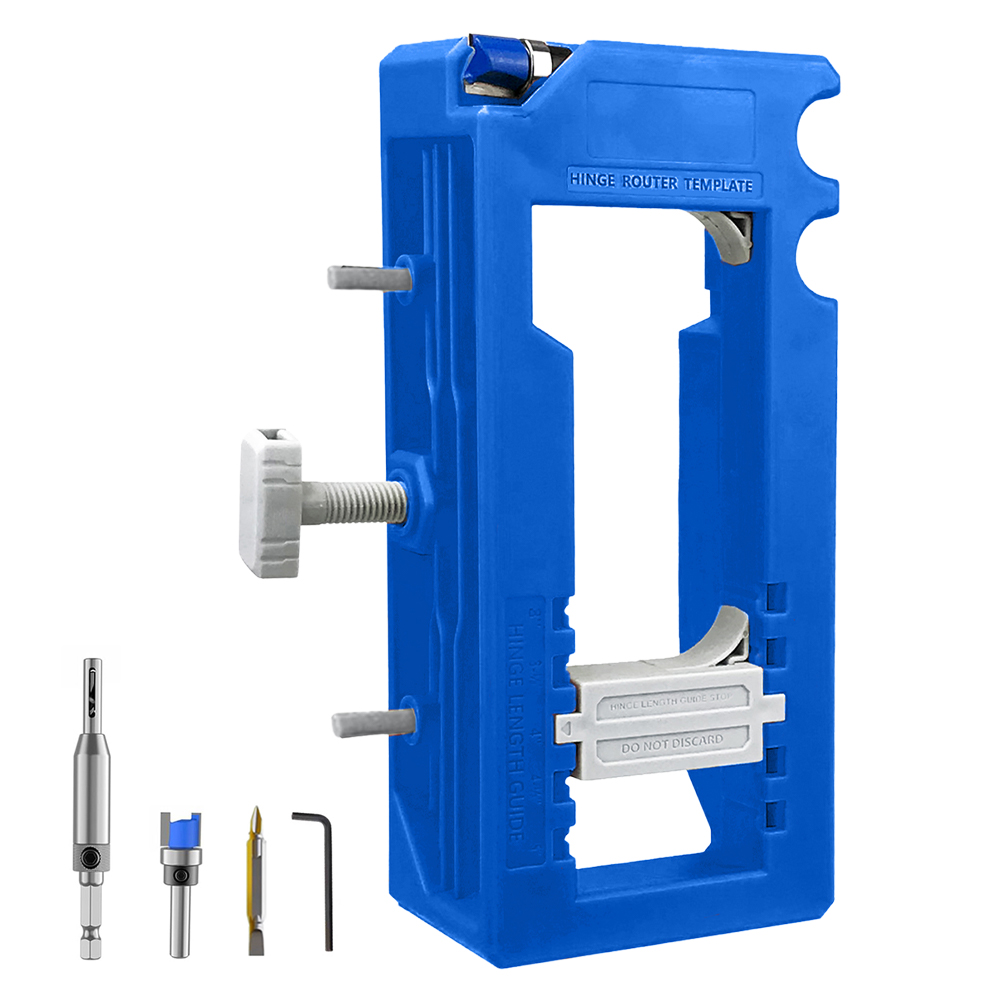 Door Hinge Mortiser Hinge Installation Kit Door Hinge Router Template Hinge Tool for 3 Inch To 5 Inch Hinges: Blue