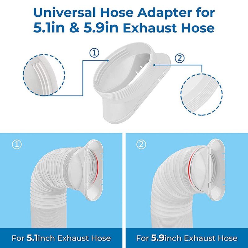 Air Conditioner Window Kit with Coupler Adjustable Window Seal for AC Unit,Sliding AC Vent Kit for Exhaust Hose