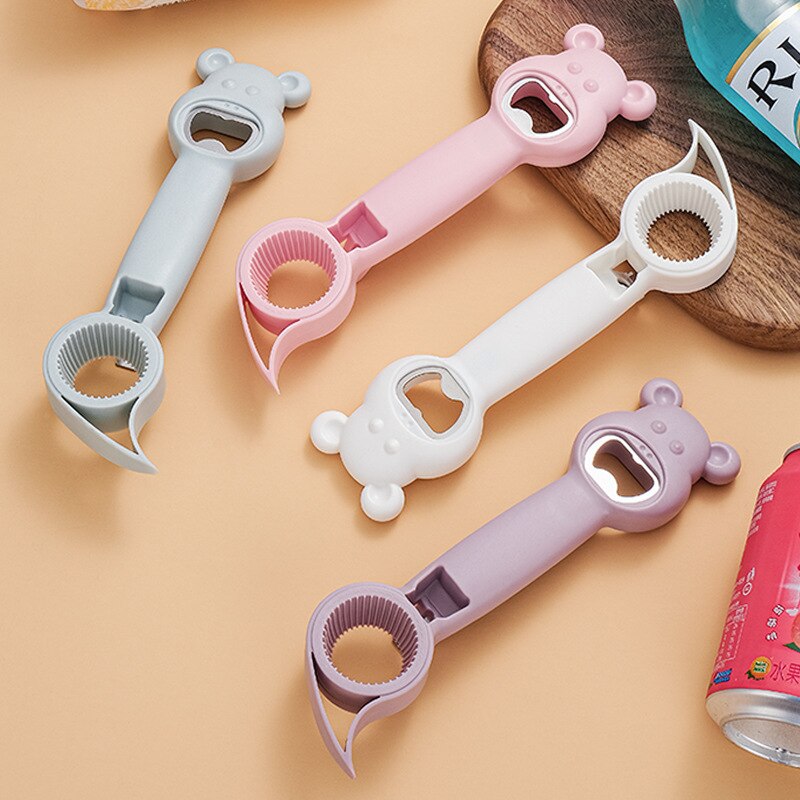 Multifunctional 4 In 1 Beer Bottle Opener Manual Bottle Corkscrew Home Cap Screwing Device Can Openers Kitchen Bar Tools Acces