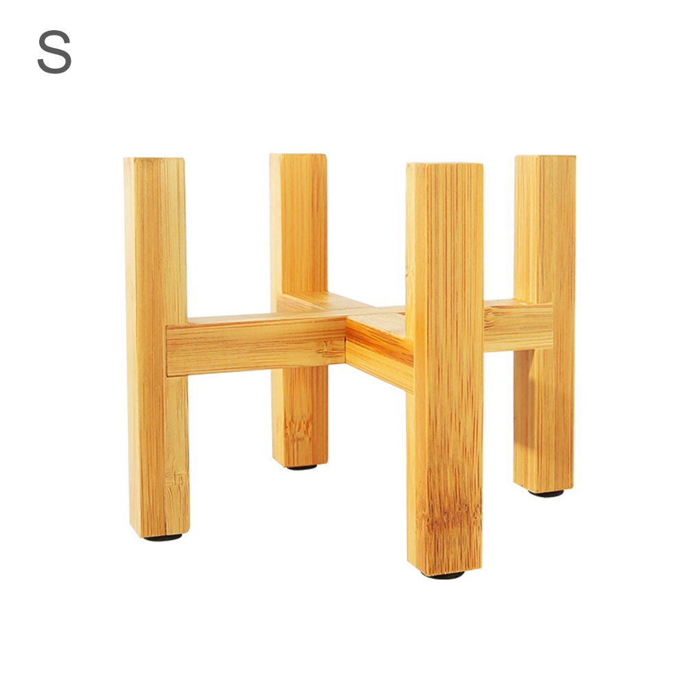 Portable Wooden Planter Pot Holder Strong Free Standing Bonsai Holder House Balcony Garden Office Display Plant Stand Shelf