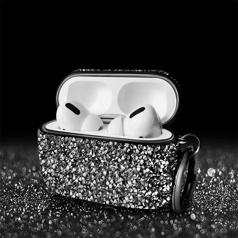 For Apple Airpods4 3 2 1 Pro Glitter Rhinestone Case Bling Diamond Hard Protective Funda for Airpods Bluetooth Earphone Bag