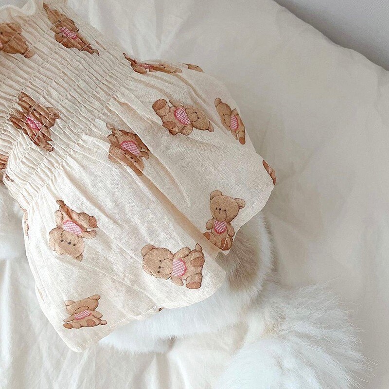 Sommer Haustier Hunde Kleid niedlich Bär Muster Hunde Kleidung Baumwolle strecken Welpe Rock Pro klein Hunde Mädchen Paare Kleid Chihuahua Mops