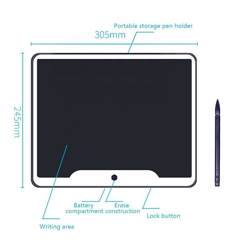 15-Inch Monochrome LCD Digital Handwriting Board Highlighting Thick Handwriting Drawing Board Levels