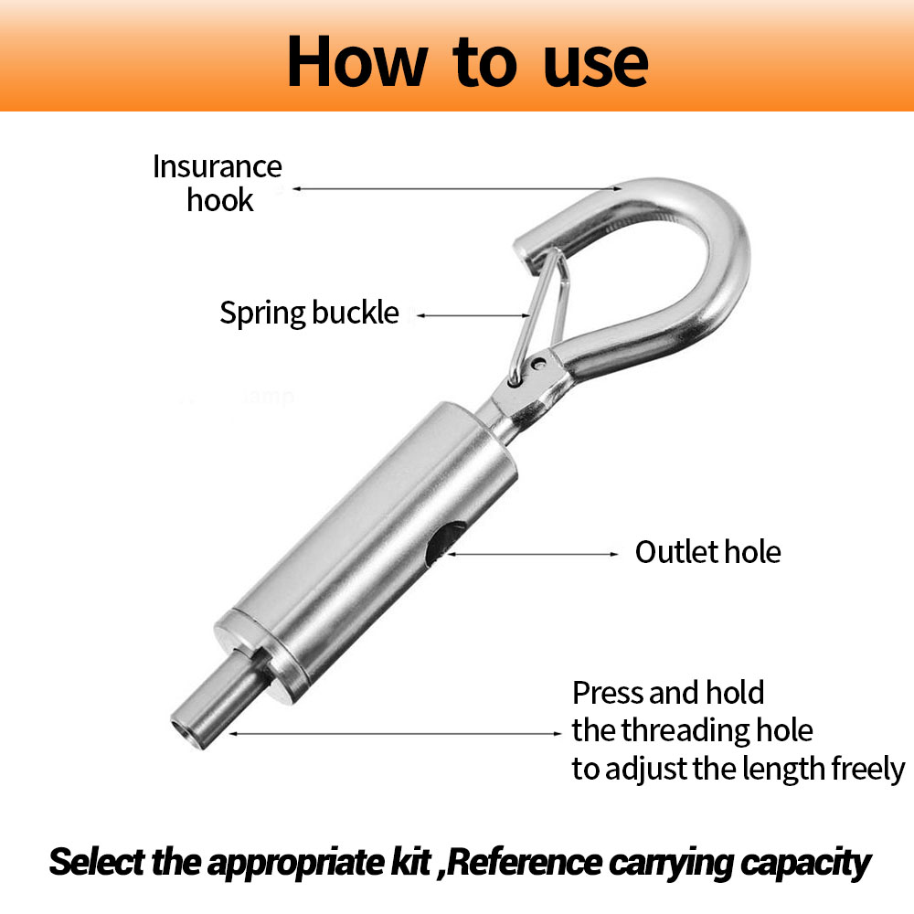 Adjustable Automatic Wire Rope Spring Hook Clothesline Picture Hanging Solution System Suspension Code Stainless Steel Cable