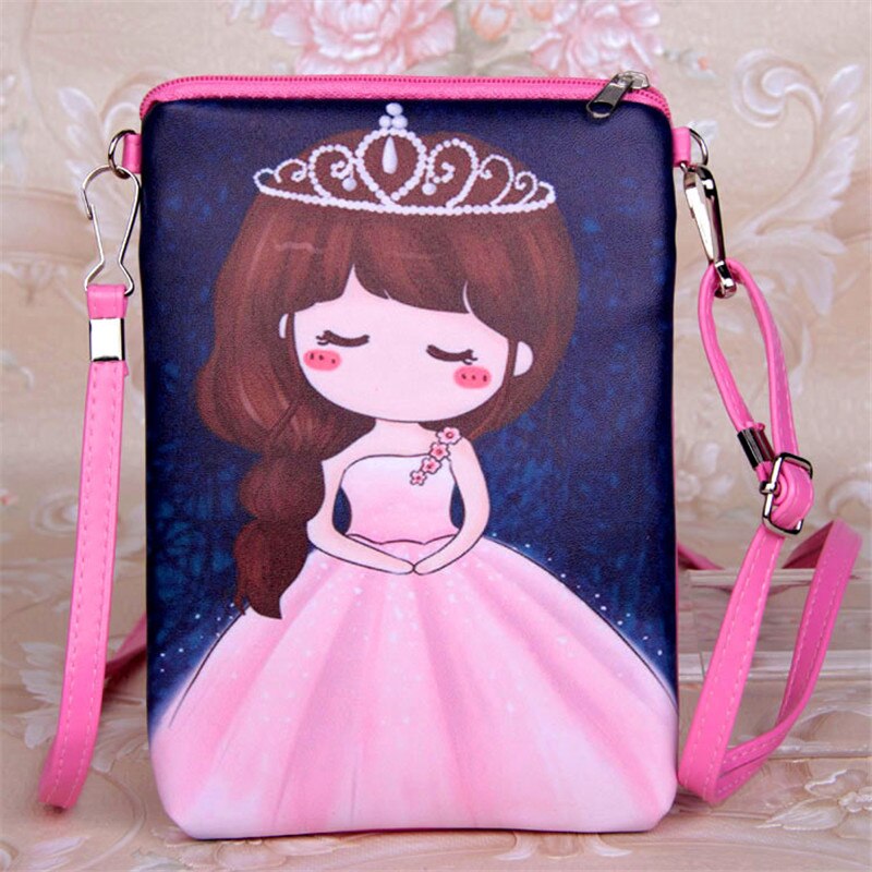 PU Cute Bao Bao Girls Cartoon Leather Shoulder Bag Female Purse Mini Crossbody Bags For Women Girl 18.5*12.5CM: M