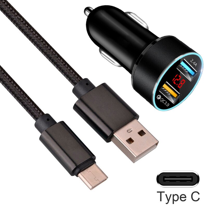 Cable USB de teléfono tipo C para Huawei P20, P30, P40 Pro, Mate 20, 30 Pro, Redmi Note 8, 9, QC 3,0, cargador de coche