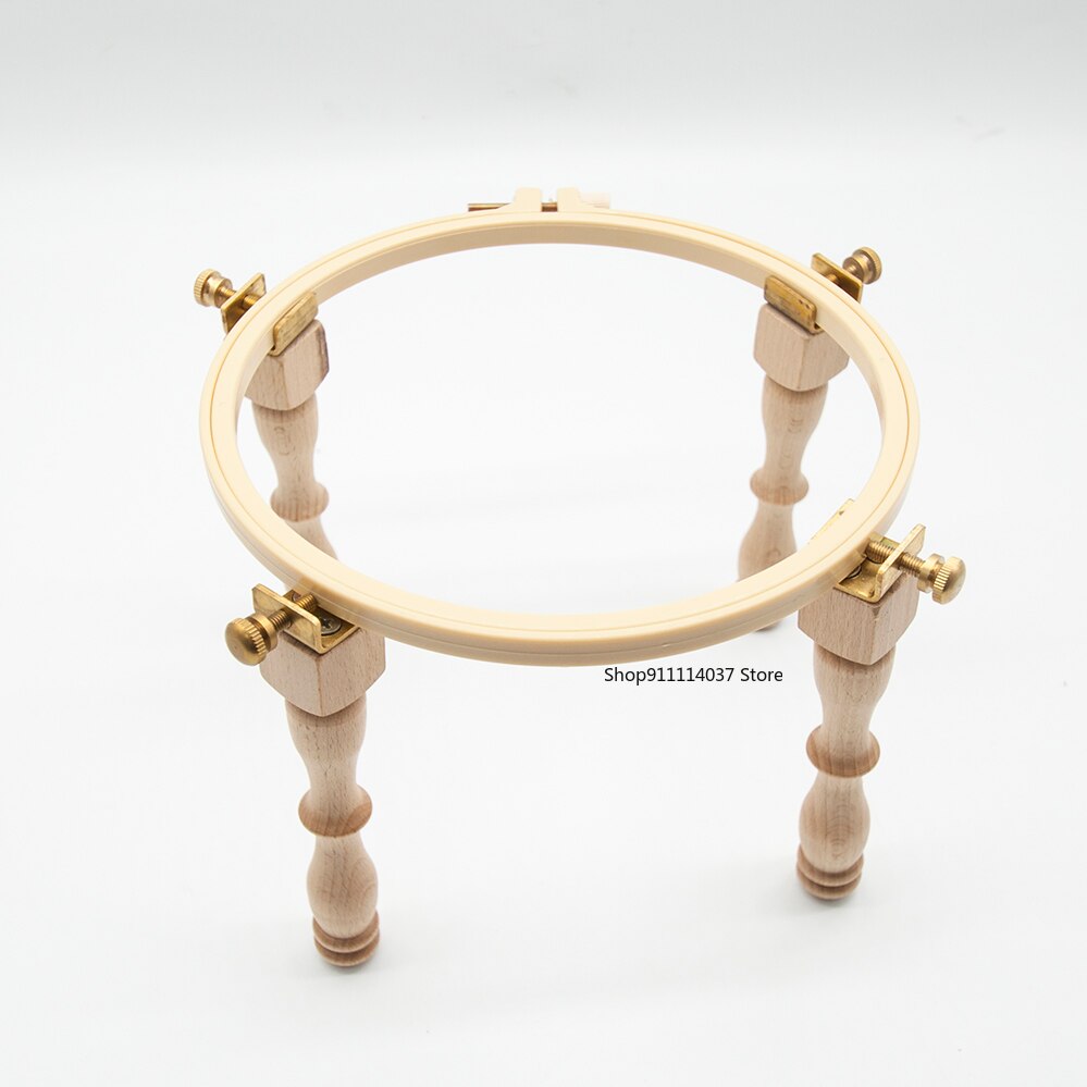 Aro para bordar, madeira sólida, suporte manual diy, ponto cruz, anel para bordado, ferramentas portáteis para bordado, 3 pernas, 4 pernas, xj13: 4 legs