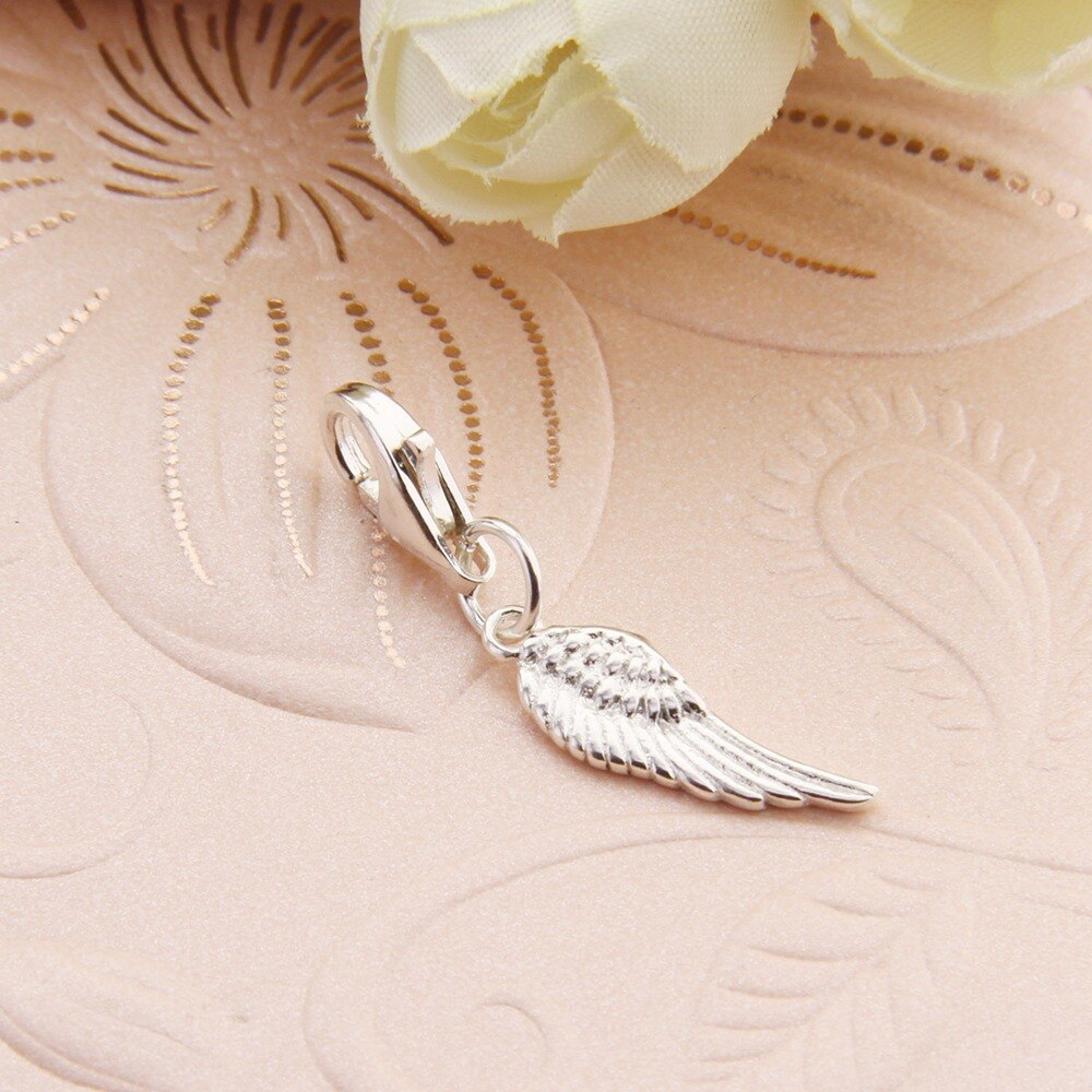 Hemiston 925 Sterling Silver Small Angel Wing Charm for Bracelet Thomas Style Jewelry for Men and Women Party TS-405