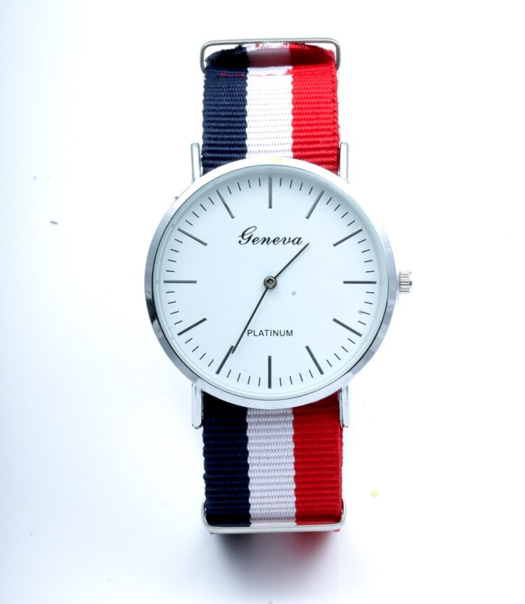 Drapeau En Nylon Bracelet Montre Femmes style Simple or boîtier quartz montres hommes unisexe montre-bracelet décontracté zegarki damassé reloje: 1S
