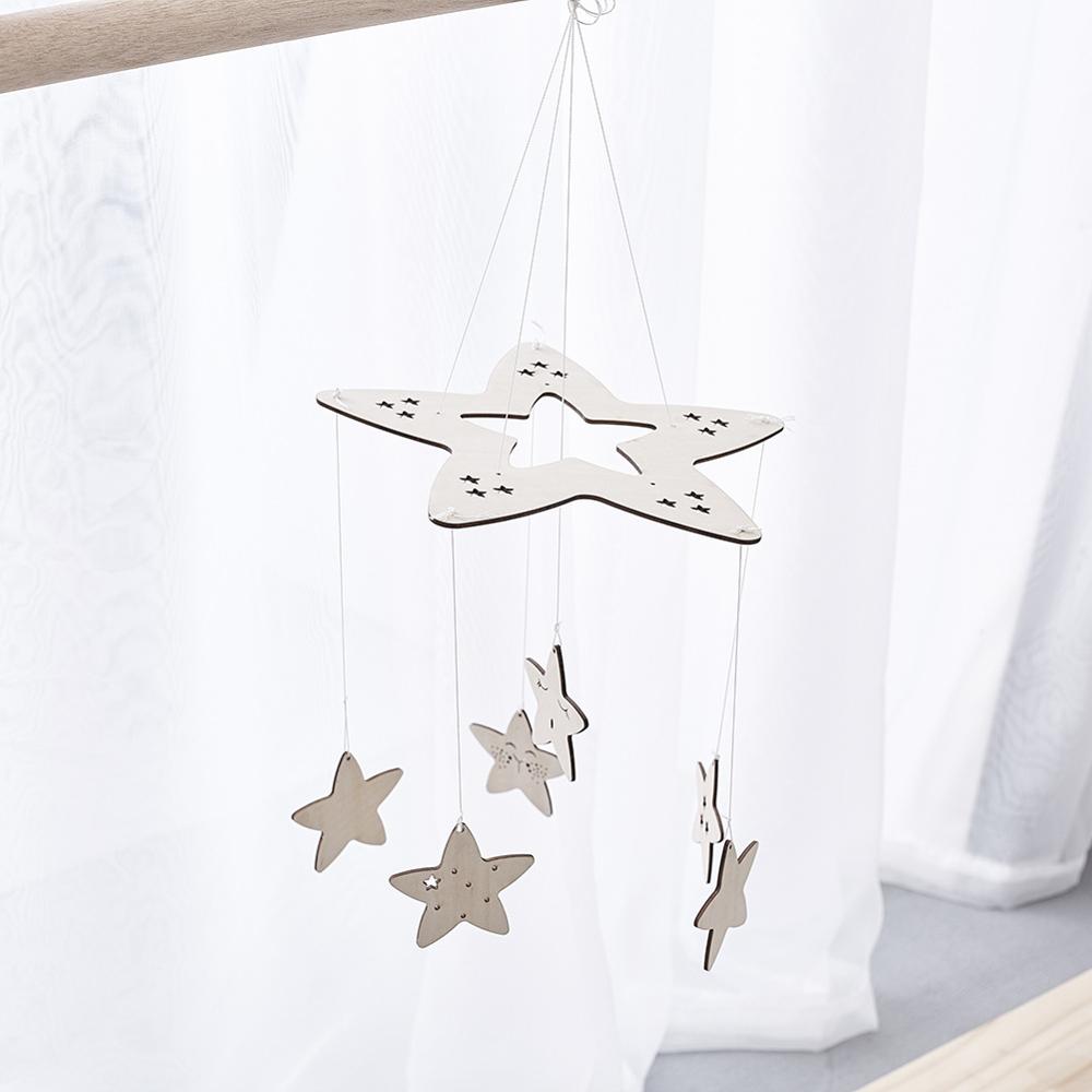 60cm * 23cm DIY Ins Nordic Wind Houten Ster Wind ChimesDecor Banner Babykamer Decoratie Beddengoed Bumpers Kids party Ballen Kids