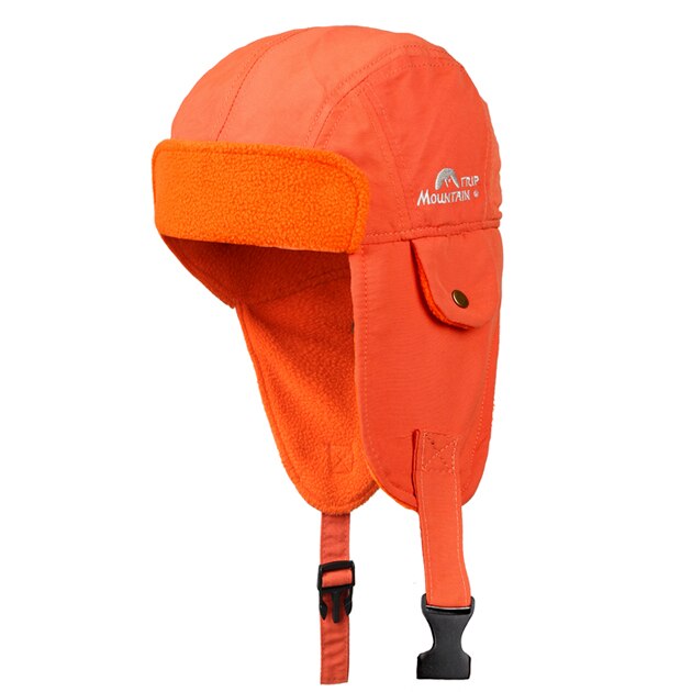 Outdoor Warme Vliegende Hoed Mannen Vrouwen Lange Oren Protecktion Dubbele Doek Fleece Sport Klimmen Camping Wandelen Sport Hoed: orange