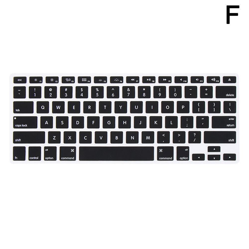 10 farben Weichen Silikon Tastatur Abdeckung Aufkleber Film Für Apple Macbook Pro Air 13 "15" 17 " oder älter) computer Zubehör: Black
