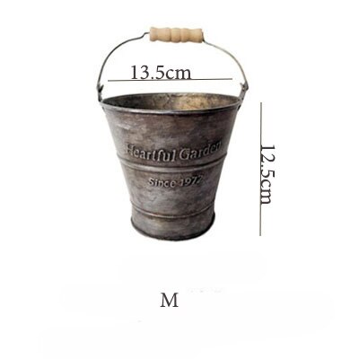 KINGLANG Amerikaanse Retro Oude Engels Afdrukken Smeedijzeren Bloem Vat Handgrepen Regeling Bloem Bloemisten: E