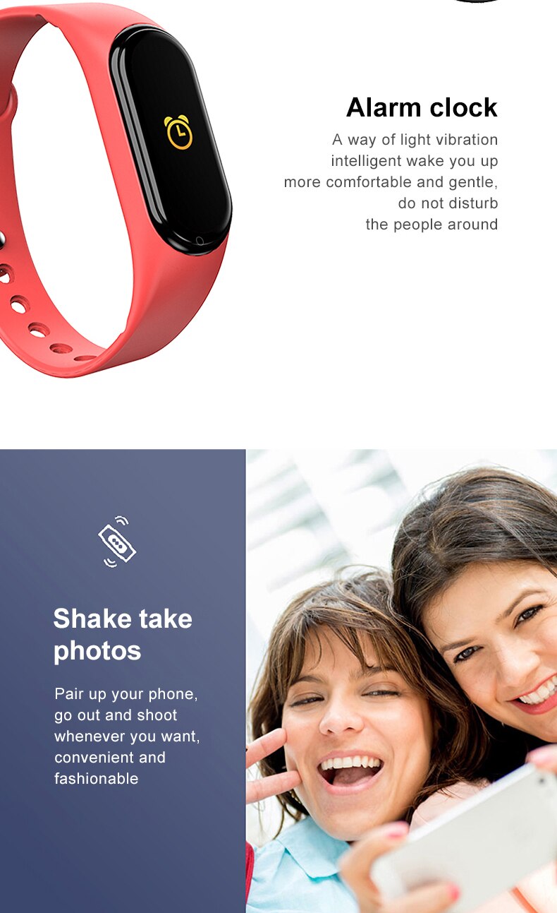 Smart Band Fitness Tracker - Heart Rate & Blood Pressure Monitor - Activity Tracker - Color LCD Touchscreen