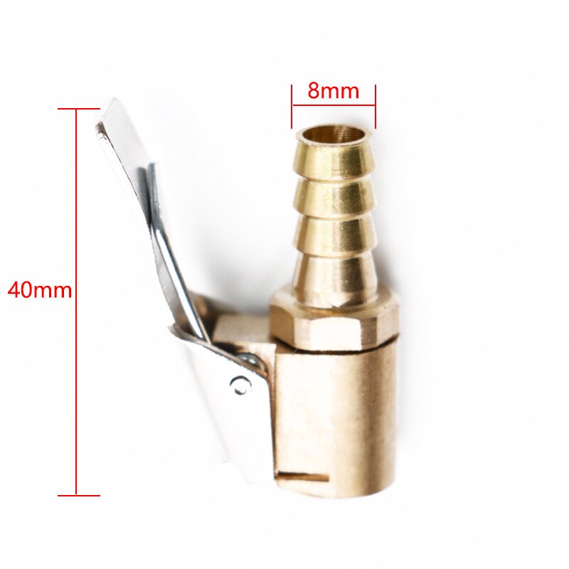 1pcs 6/8mm Brass Car Tire Inflator Chuck Air Compressor Pump Lock on Nozzle Fine Thread Deflation Air Chuck Pump Valve Clip: Pagoda mouth-8mm