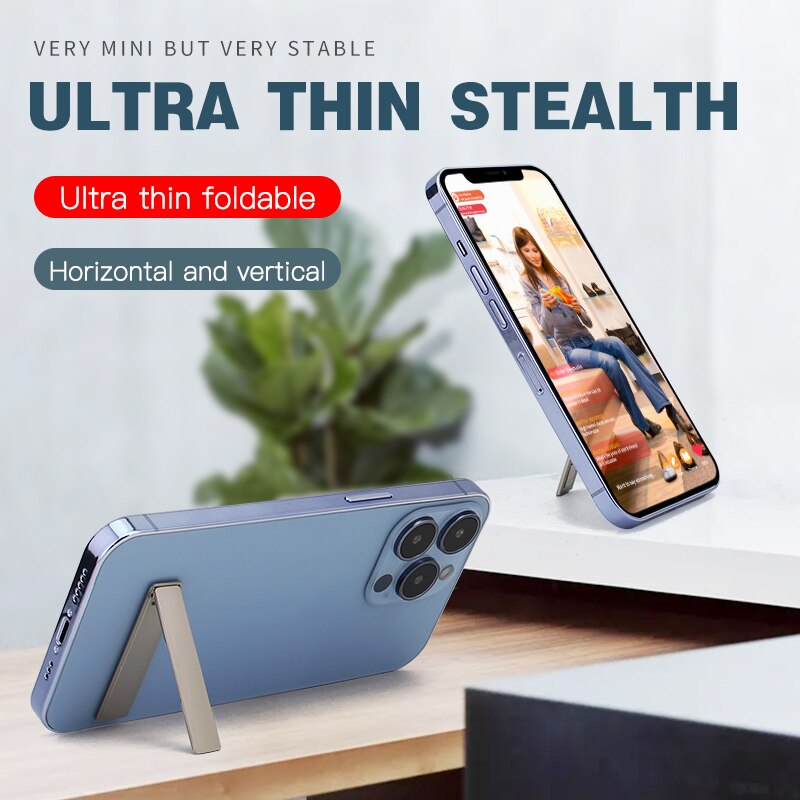 Cell Phone Kickstand Universal Vertical Horizontal Stand Adjustable Mini Folding Desk Mount Holder for iPhone Samsung