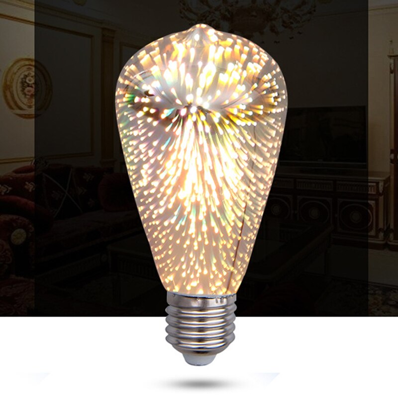 LED Edison Bulb E27 Bubble Linear Lamp 3D Decoration110V 220V E27 Lights Star Novelty Christmas Lamparas Energy LED Bulb