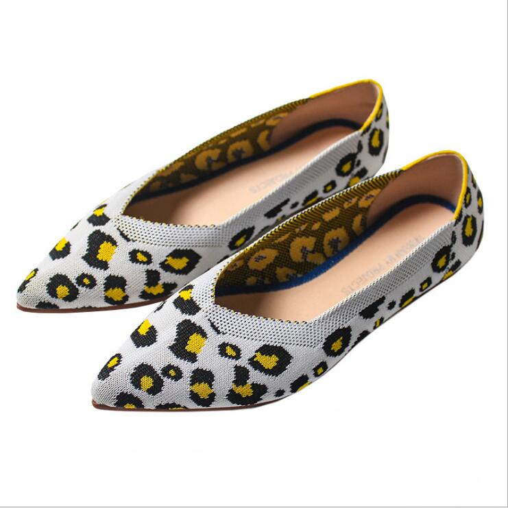 Female Pointy ballet slip-on loafers soft sole 3d wool knitted pregnant moccasins women boat shoes casual espadrilles flats