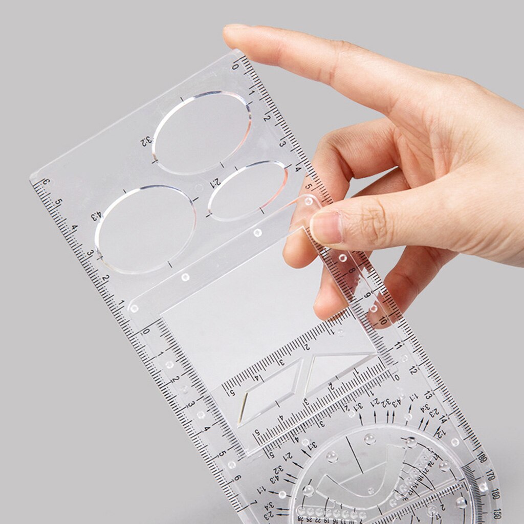 Geometric Drawing Template Measuring Tool for Artist Student Pattern Maker DIY for Kids Adults Durable
