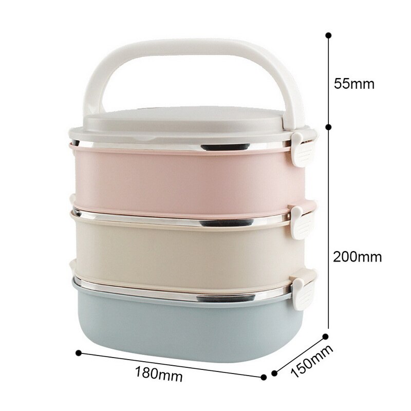 1Pc Stainless Steel Thermal Lunch Box For Office Portable Lunchbox Leakproof Thermos Lunch Box Food Container Supplies Camping