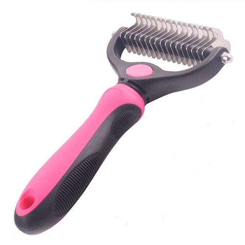 Eliminación de peine para perros y gatos, mascotas DE CORTADOR de nudos Gato, cepillo de pelo de uno/doble cara productos para mascotas perro cepillado y caída de pelo herramientas: pink / S