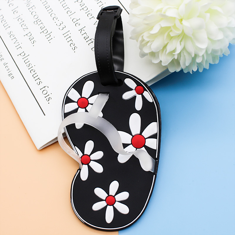 Cartoon Three-dimensional Luggage Tag Suitcase Label Consignment Pass Boarding Pass Schoolbag Cute Listing Travel Luggage Tag: Black