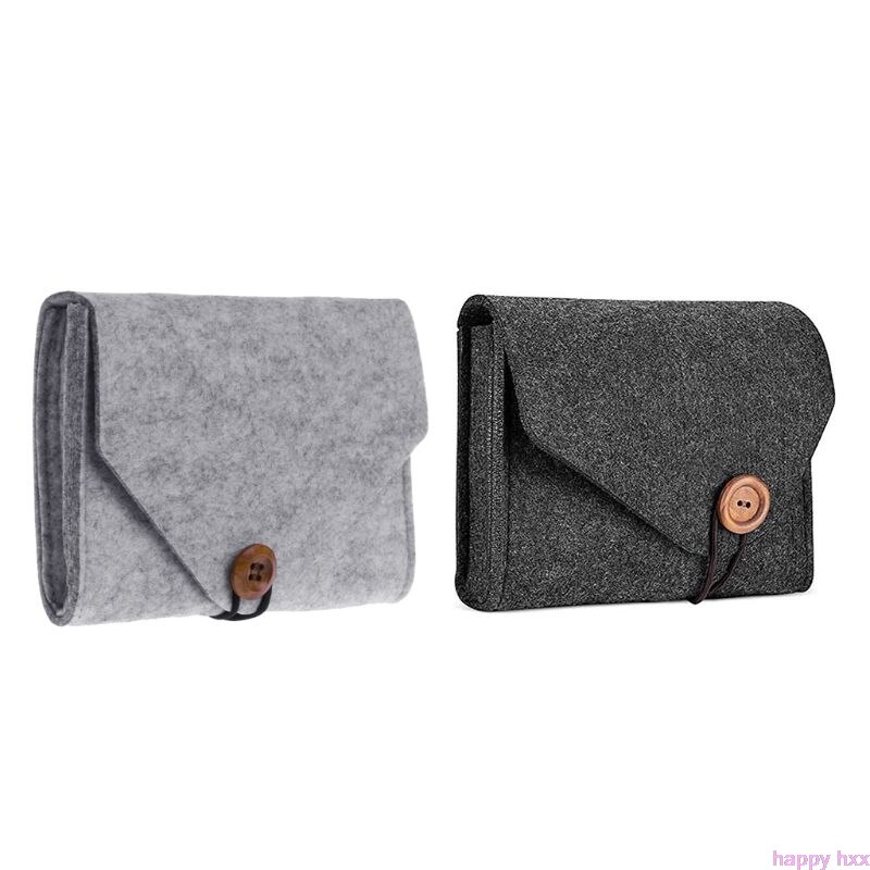 Felt Pouch Power Bank Storage Bag For Data Cable Mouse Travel Organizer