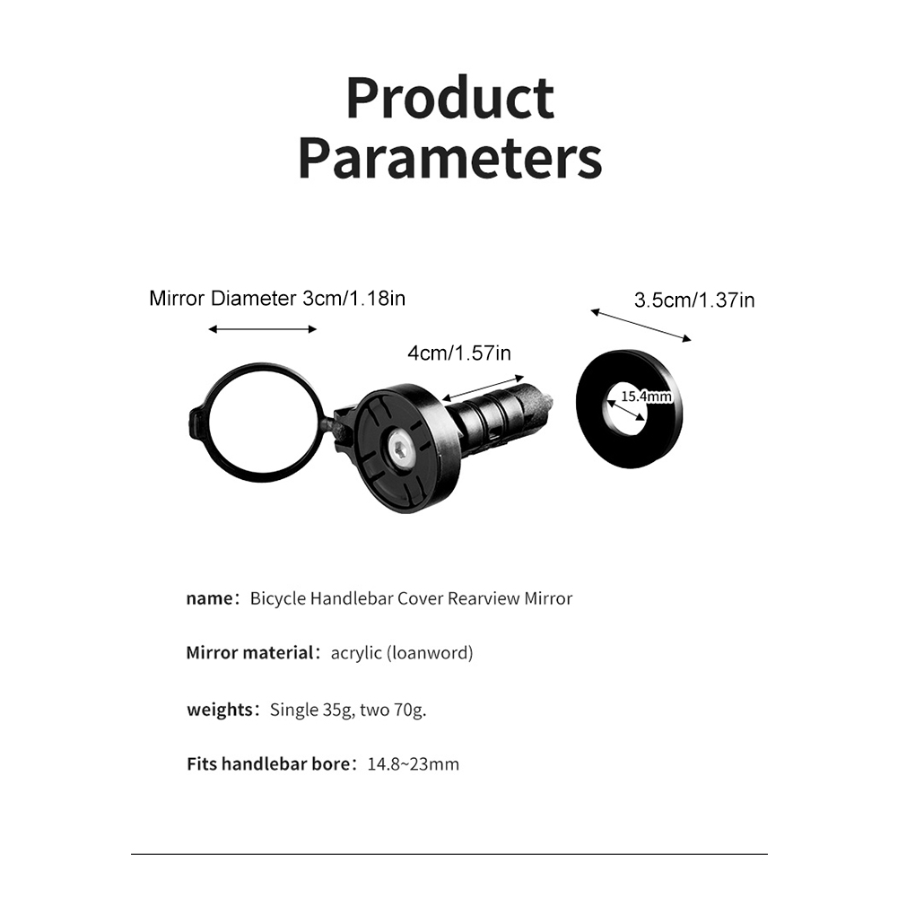 Sykkelstyre konvekst speil justerbart roterbart sykkelstyreplugg bakspeil hd til mountainbike landeveissykkeltilbehør