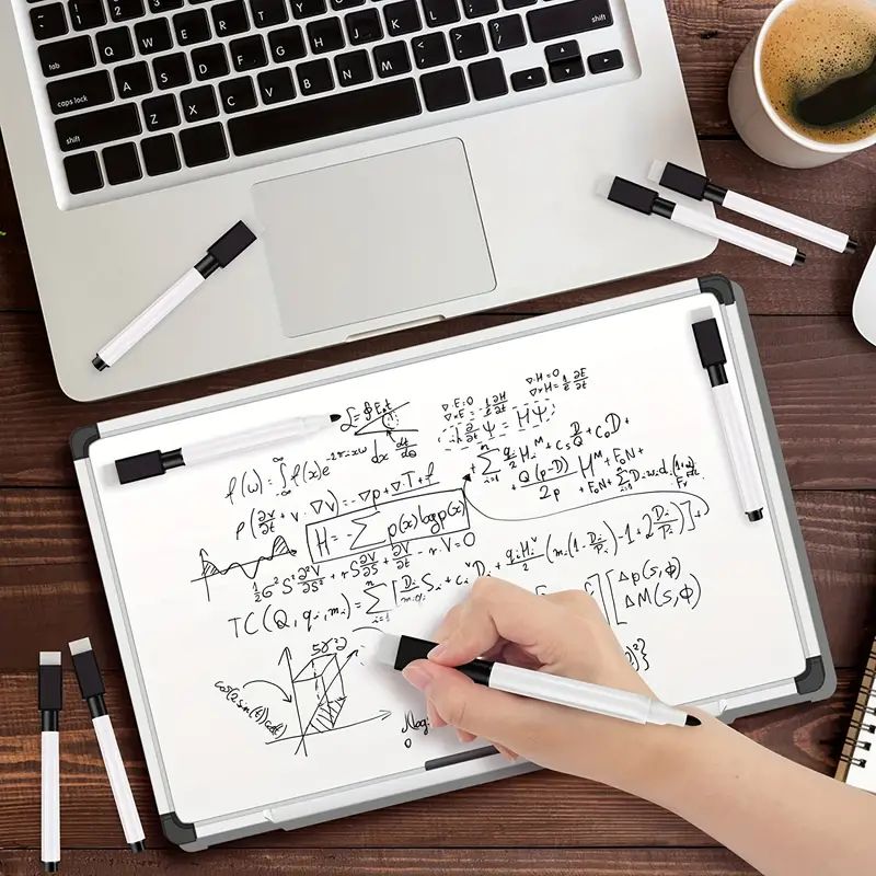 10 stuks droog uitwisbare whiteboard-markers met gumdop Voor whiteboard droog uitwisbare borden School, kantoor en thuis (zwart)