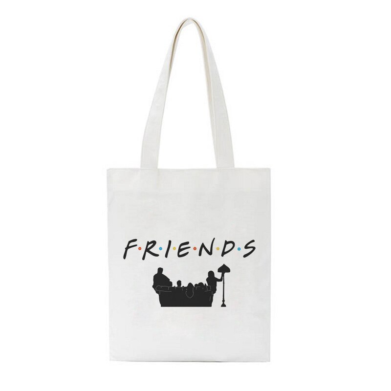 Friends tv-show schoudertassen cartoon boodschappentas harajuku casual dames tas portemonnee grote handtas street ins crossbody tas: 13