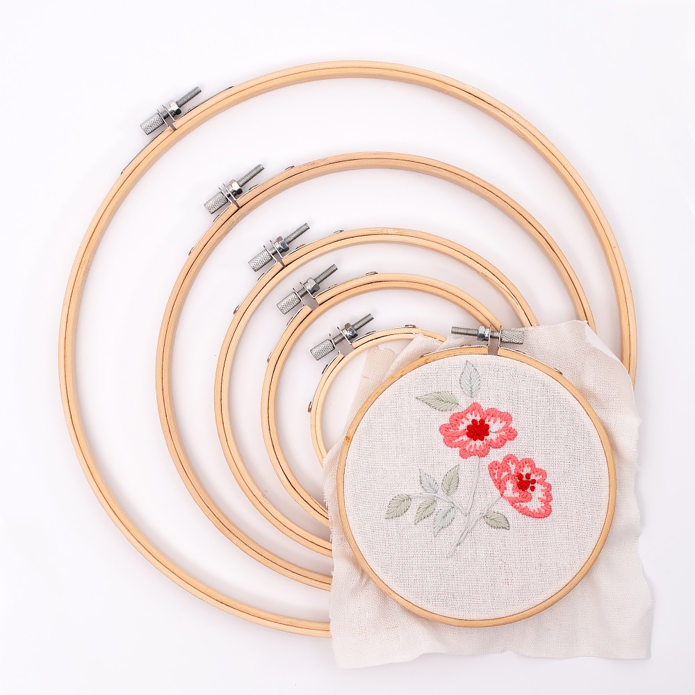DIY Embroidery Hoop Tool Art Craft Cross Stitch Chinese Traditional Circle Round Bamboo Frame Sewing Tools Embroidery Hoops