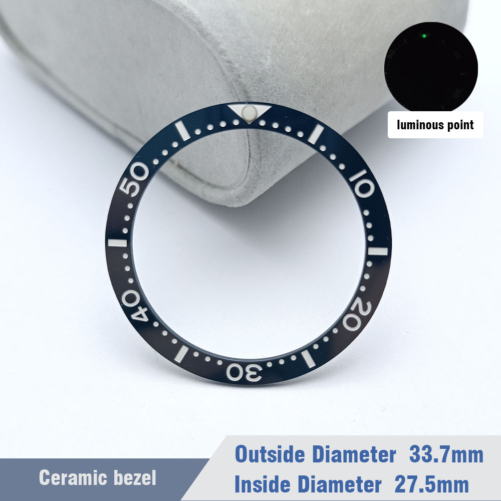 Flat Ceramic Bezel Insert 33.7mm*27.5mm Watch Replacement Watch Parts Watch Cases Replace Accessory Diving Bezel Ring: Mint