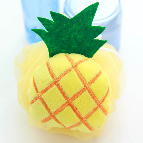 nueva forma de fruta suave baño Puff ducha esponja cuerpo espuma burbuja bola cuerpo Scrub productos de baño: Pineapple