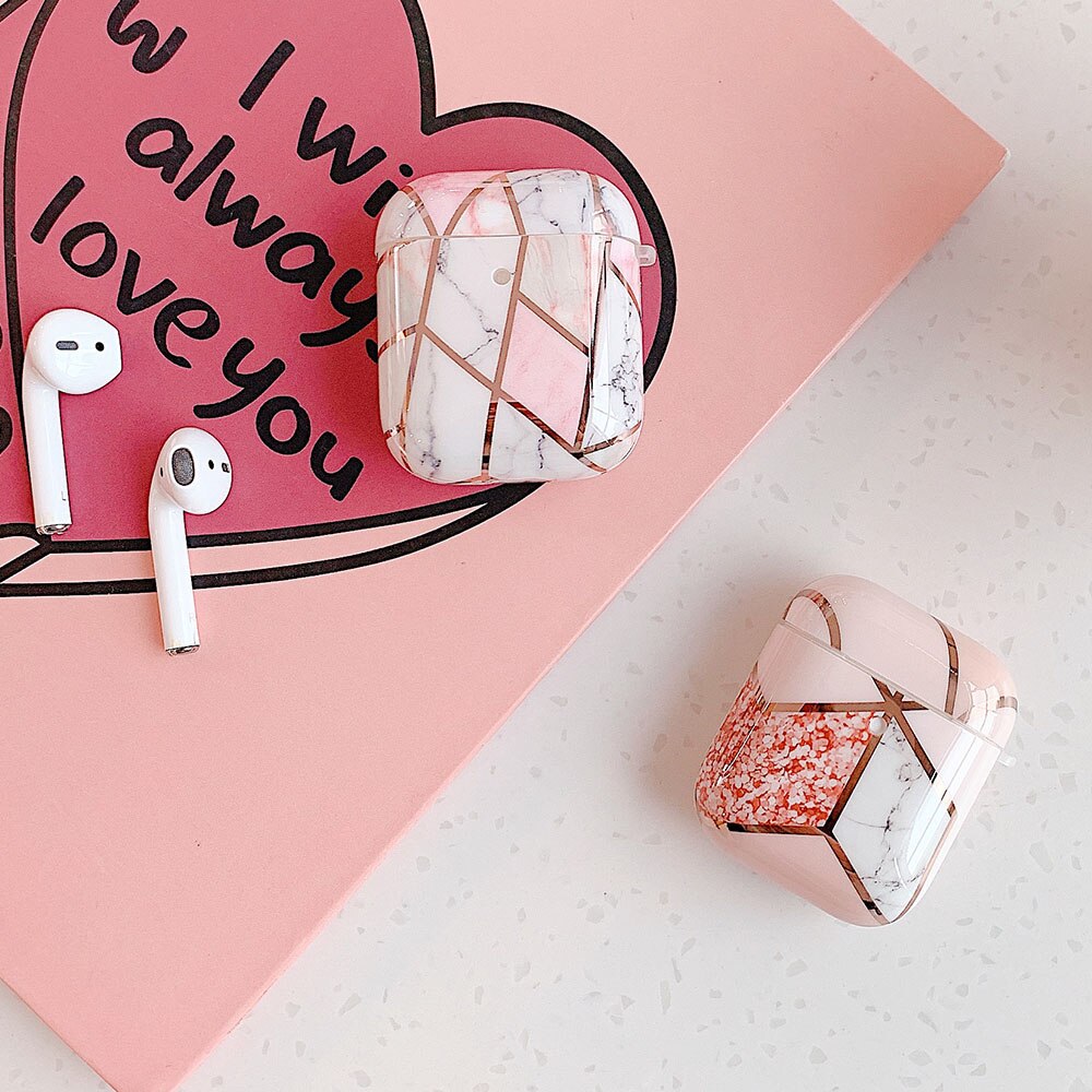 Luxury Geometric Marble Case For AirPods Pro 2 1 Cute Retro Flowers for Air Pods 3 Soft Protective Cover Earphone Accessories