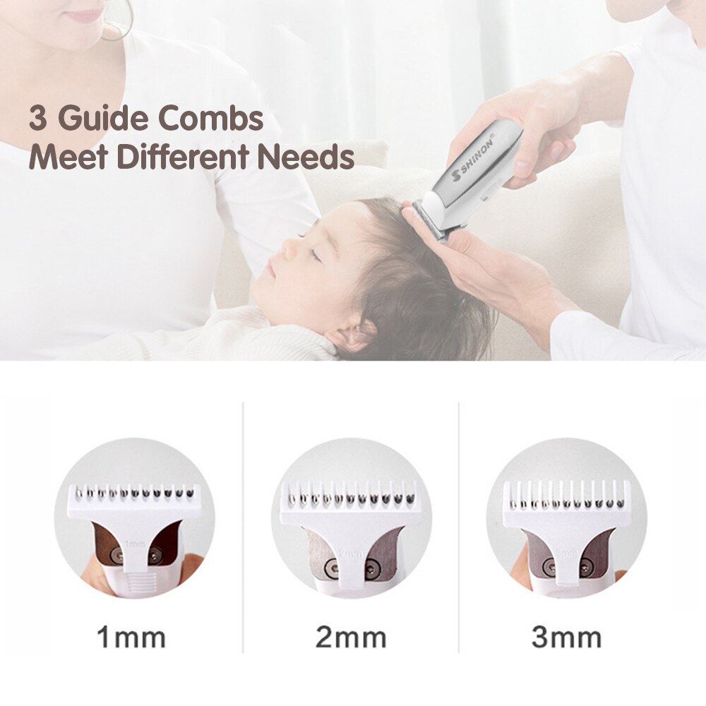 Baby Hair Trimmer Electric Hair Clipper USB Baby Shaver Cutting Baby Care Cutting Remover Rechargeable Quietkids Hair Cutting