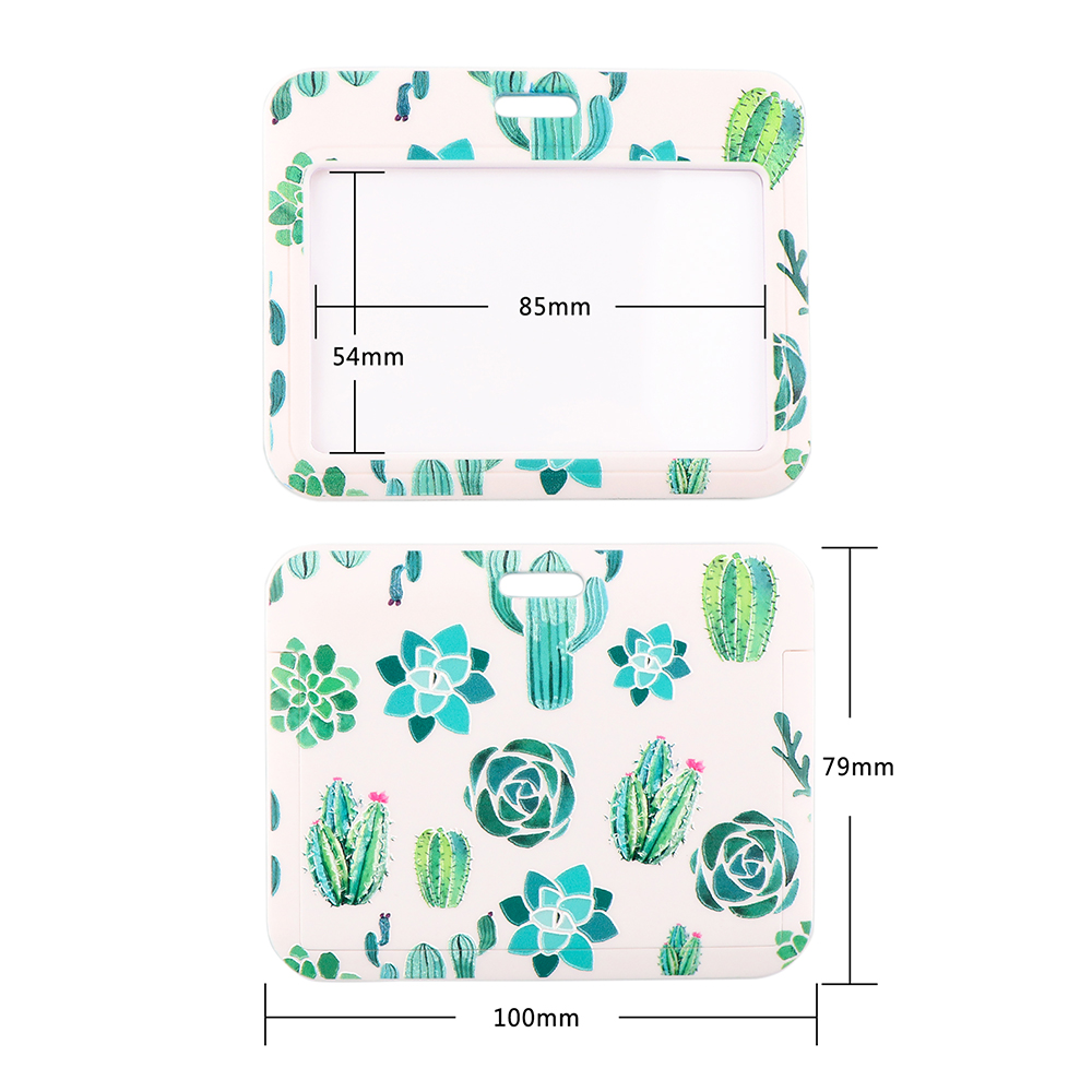 CB669 Groene Plant Cactus Lanyard Credit Card Id Houder Tas Student Vrouwen Travel Card Cover Badge Auto Sleutelhanger