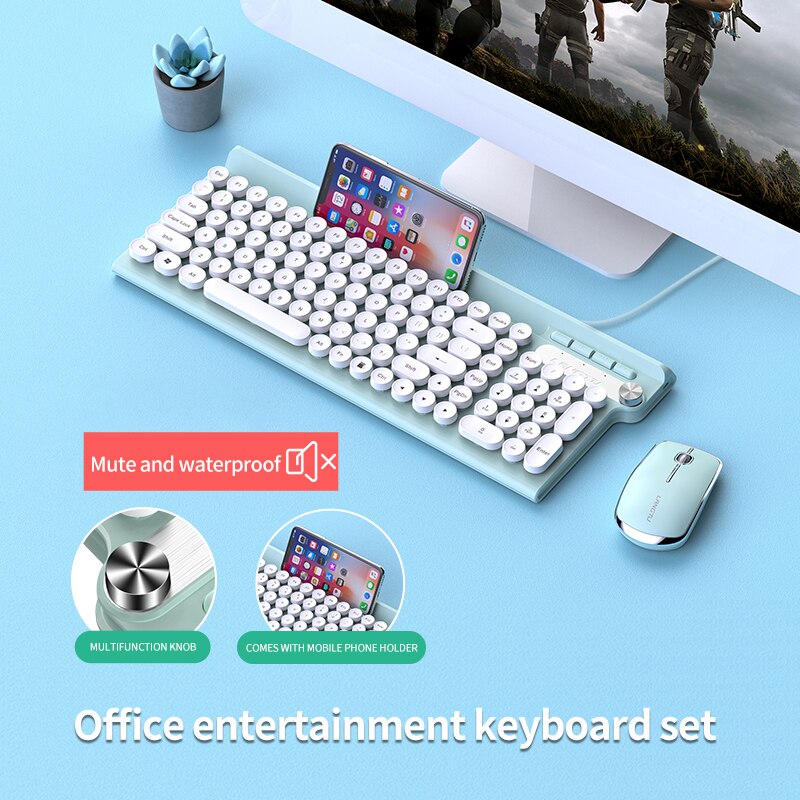 Mini Wireless Keyboard Office Keyboard and Mouse Combo Rechargeable keyboard Protable Mini Multimedia KeyFor Android ios Windows