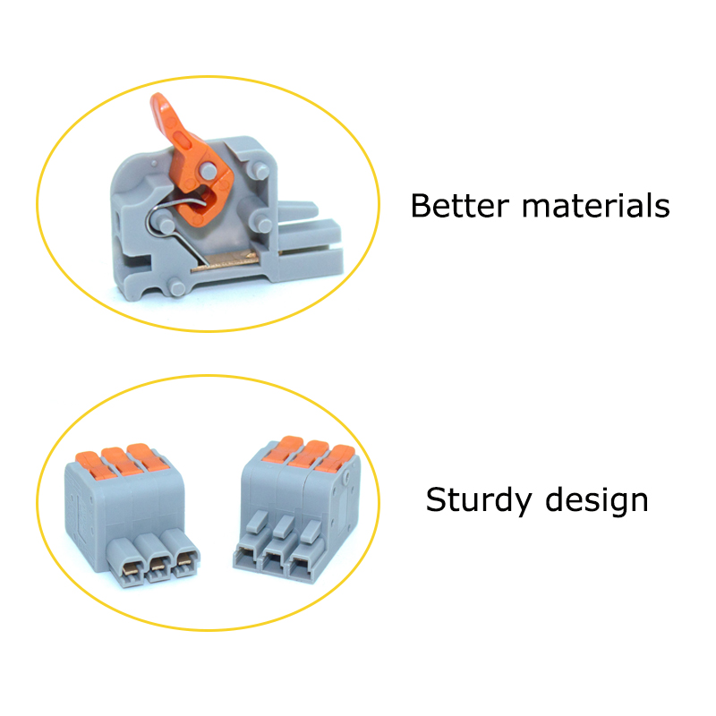 10PCS Wire Connector Universal Compact Splitter Lamp Wiring Cable Connector Docking Plug-in Quick Conductor Terminal Block