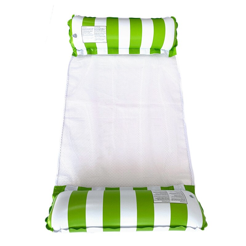Opblaasbare Hammick Opblaasbare Drijvende Rij Water Hangmat Multifunctionnal Float Pool Bed Zwembad Water Sport Accessoire: Striped green