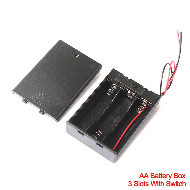 1 2 3 4 6 8 Slot AA DIY Battery Holder Storage Case Box With Switch&amp;Cover for 18650 AA Batteries Standard Container: AAx3 slots