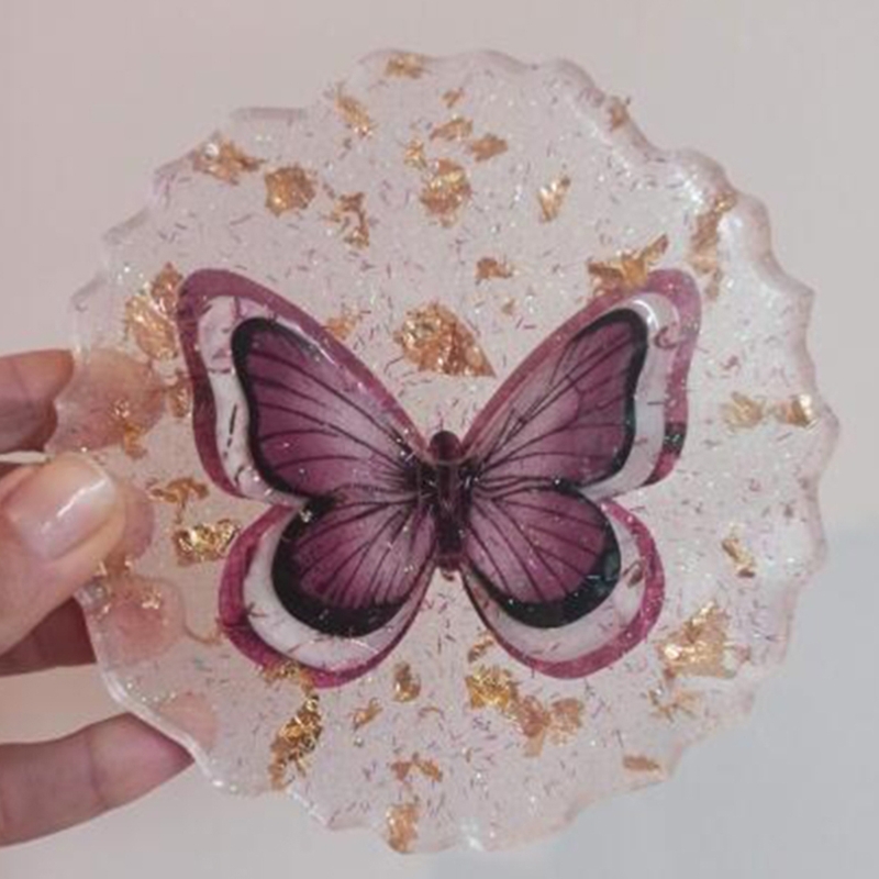 Bandeja de resina epoxi de cristal 4 en 1 para posavasos, moldes de resina de geoda de ágata, accesorios para la fabricación de posavasos, decoración para el hogar y la Oficina