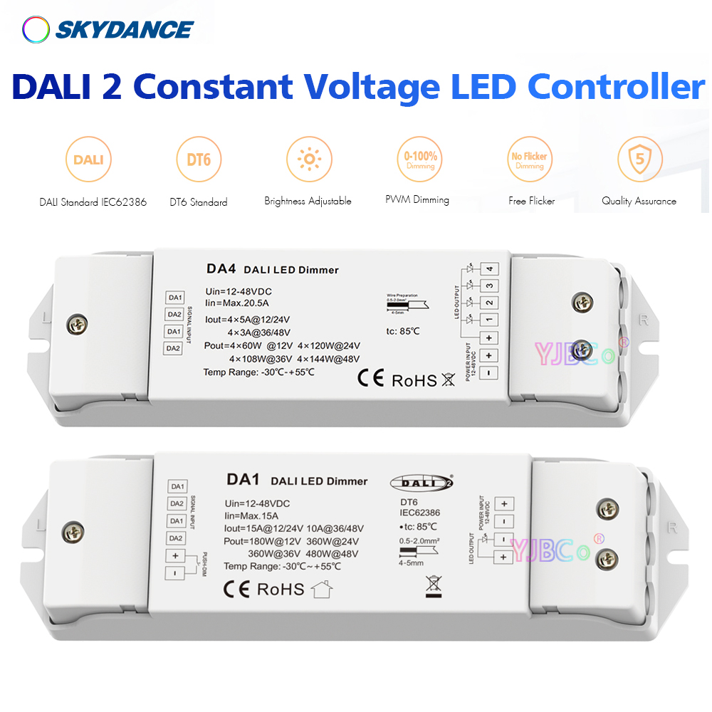 Dali led-dimmer 12v 24v 360w 480w konstantspänningsdimmerdrivare led-remsa  da1 1ch eller  da4 4 -kanalsdimmerstyrenhet