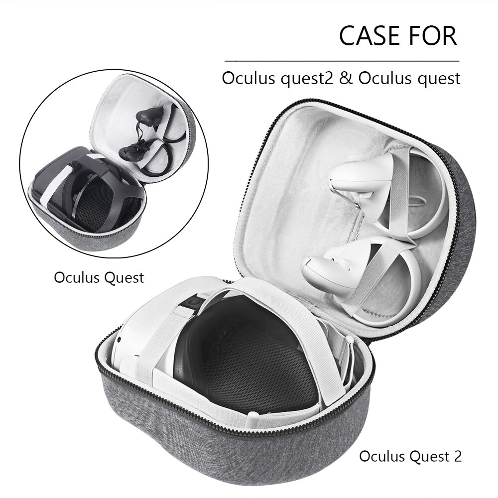 ARVIN étui de voyage rigide EVA pour casque de jeu Oculus Quest 2 & Quest VR (noir, gris)