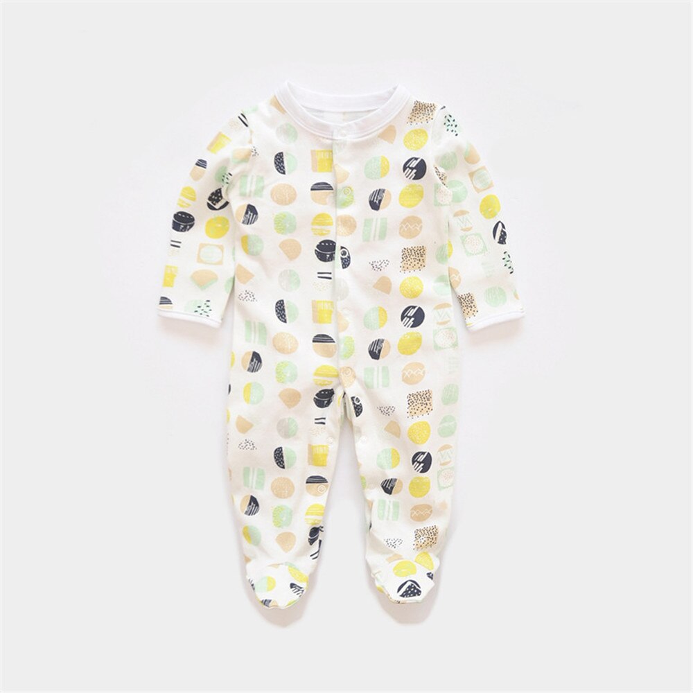 Pyjama à pieds bébé avec fermeture à bouton bébé fille/garçon tenues de pieds en coton pour 0-9 mois: 0-3 MONTHS