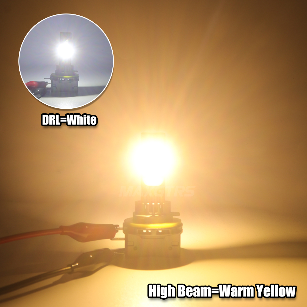 2 uds H15 bombillas de faros LED CANBUS 6500K blanco 30000LM coche LED Luz De Carretera DRL lámpara de conducción con ventilador de refrigeración sin errores: Cristal azul