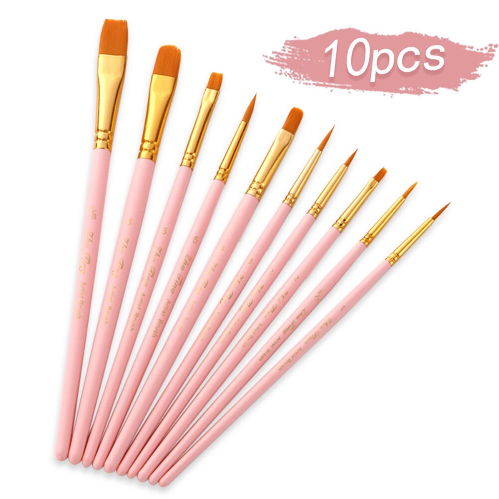 Ensemble de pinceaux de peinture couleur bonbon, 10 pièces, pinceaux d'art pour aquarelle à l'huile acrylique, Kits de peinture professionnels pour artiste, fournitures d'art